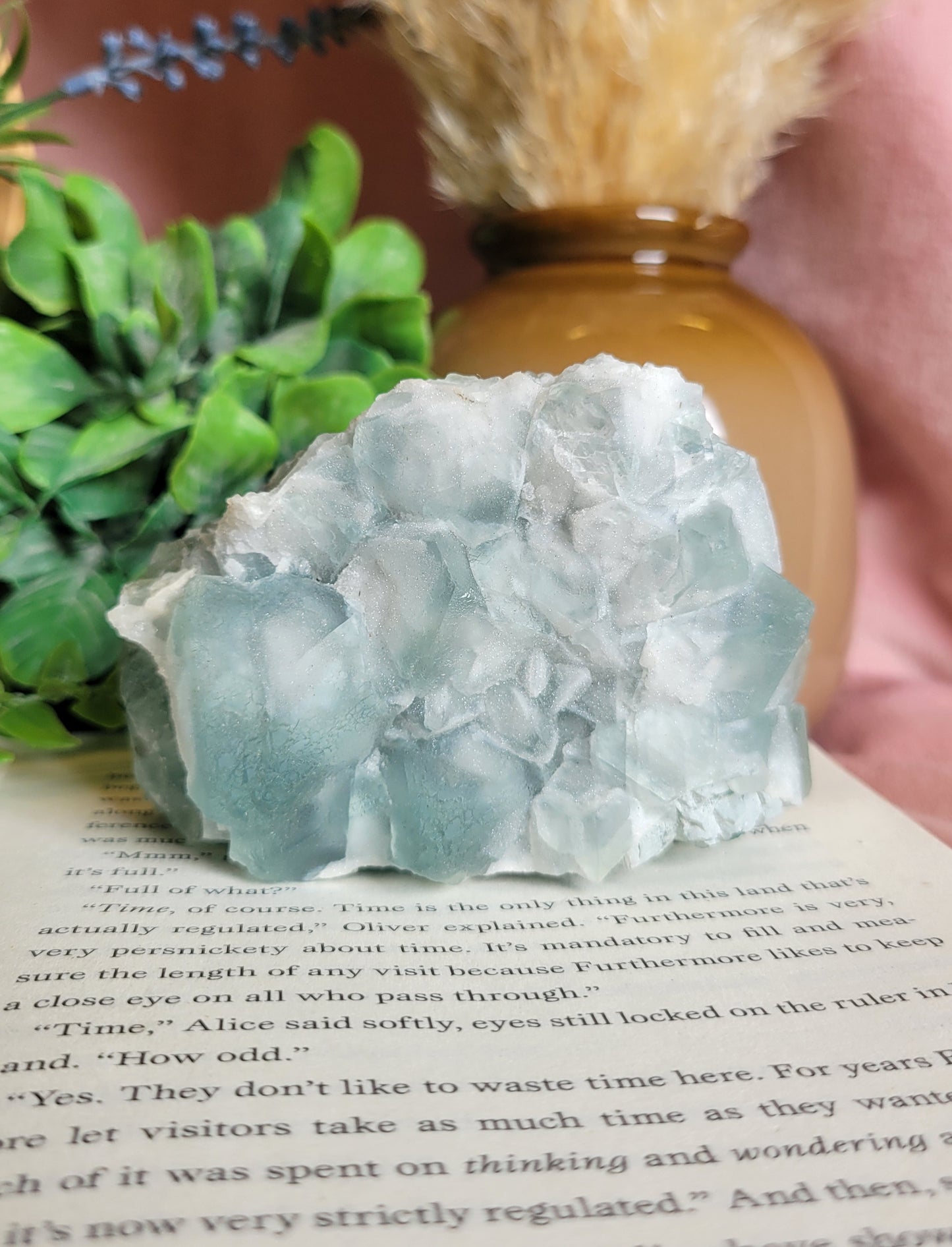 Blue/green sugary fluorite specimen