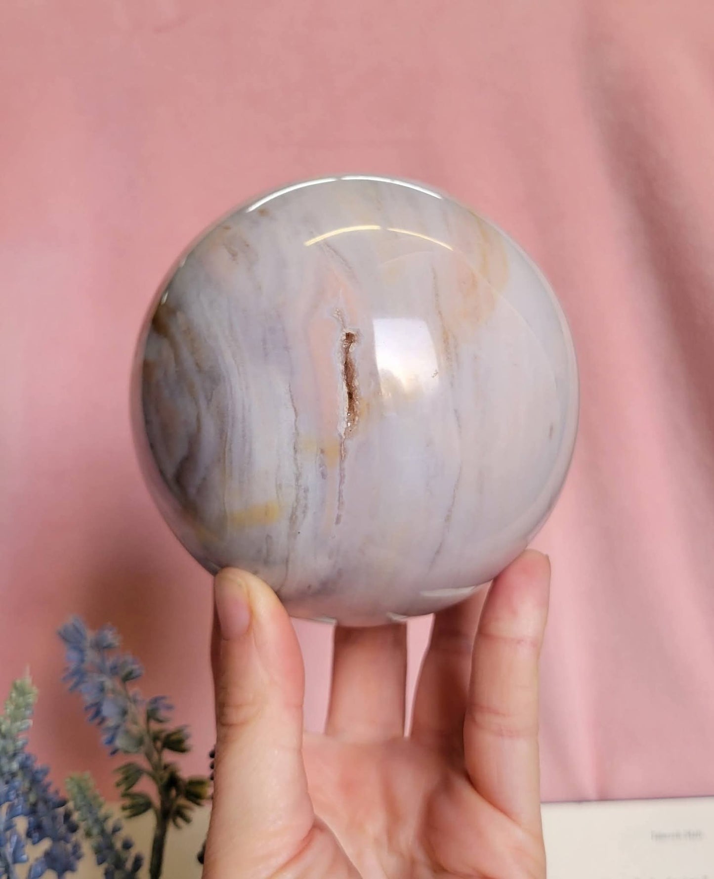 96mm Pastel Sea Jasper sphere