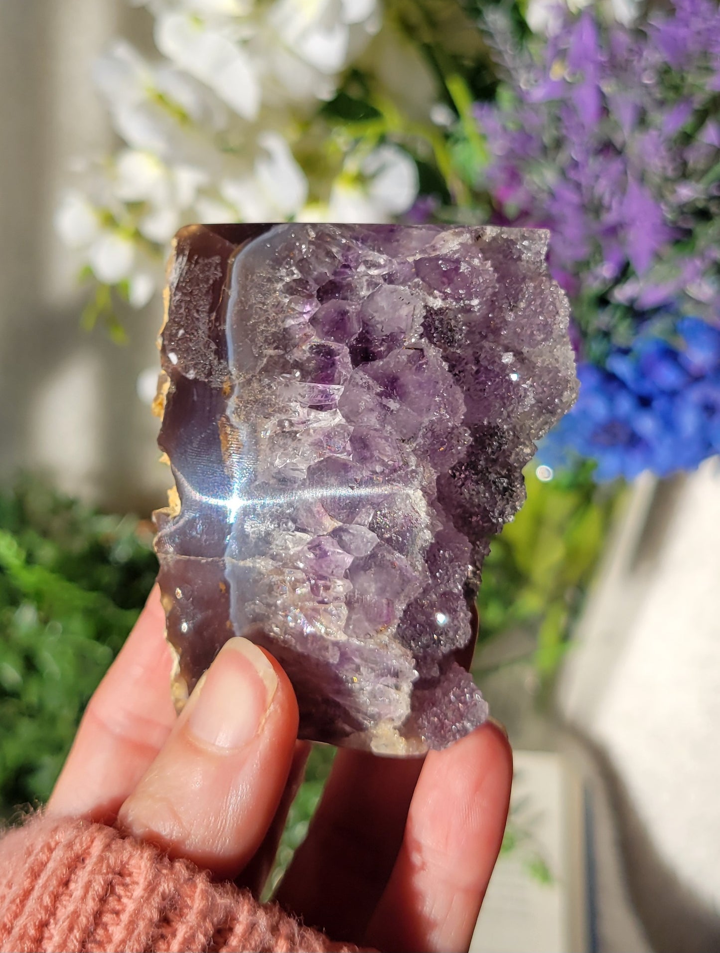 Purple sugar druzy amethyst freeform