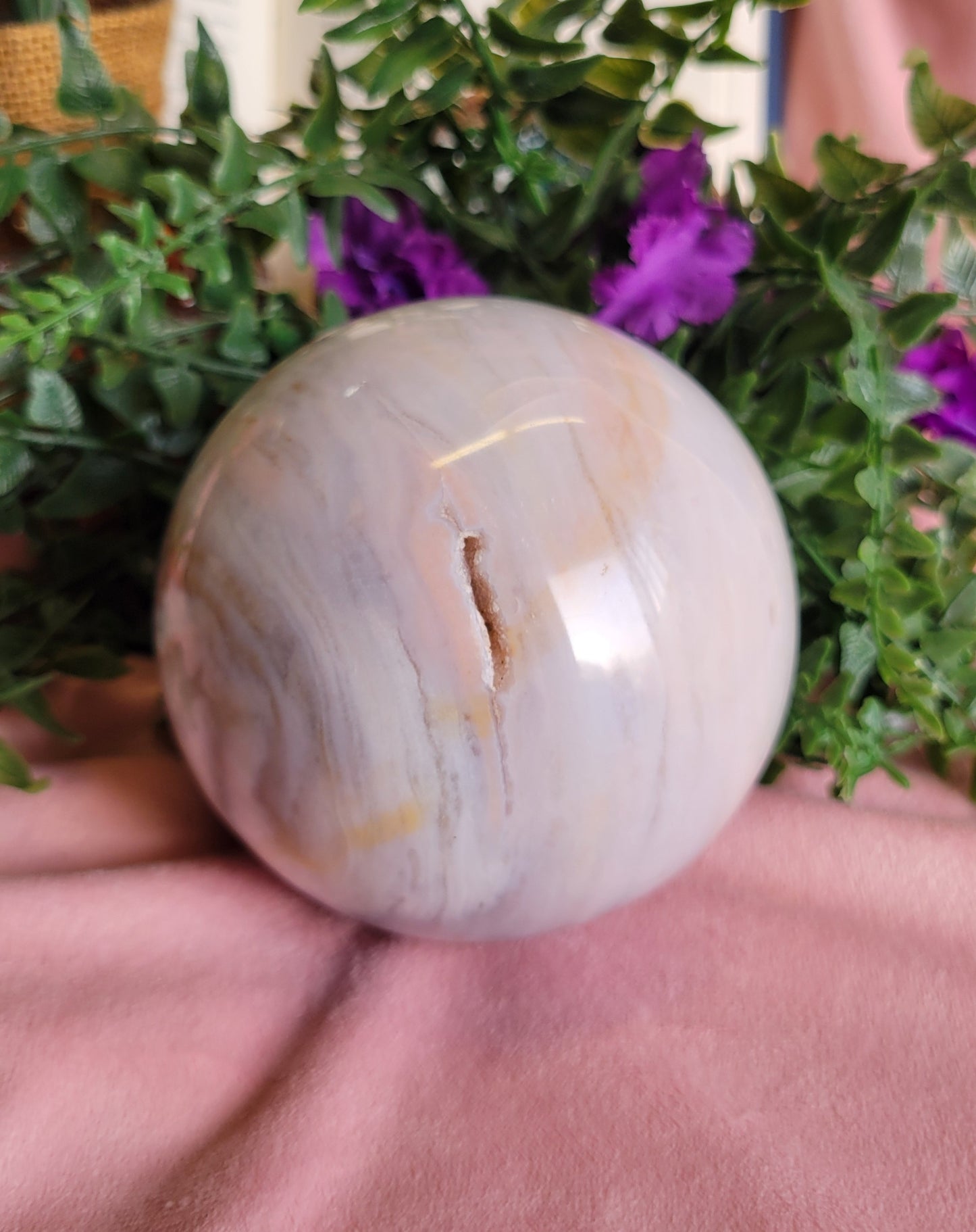 96mm Pastel Sea Jasper sphere