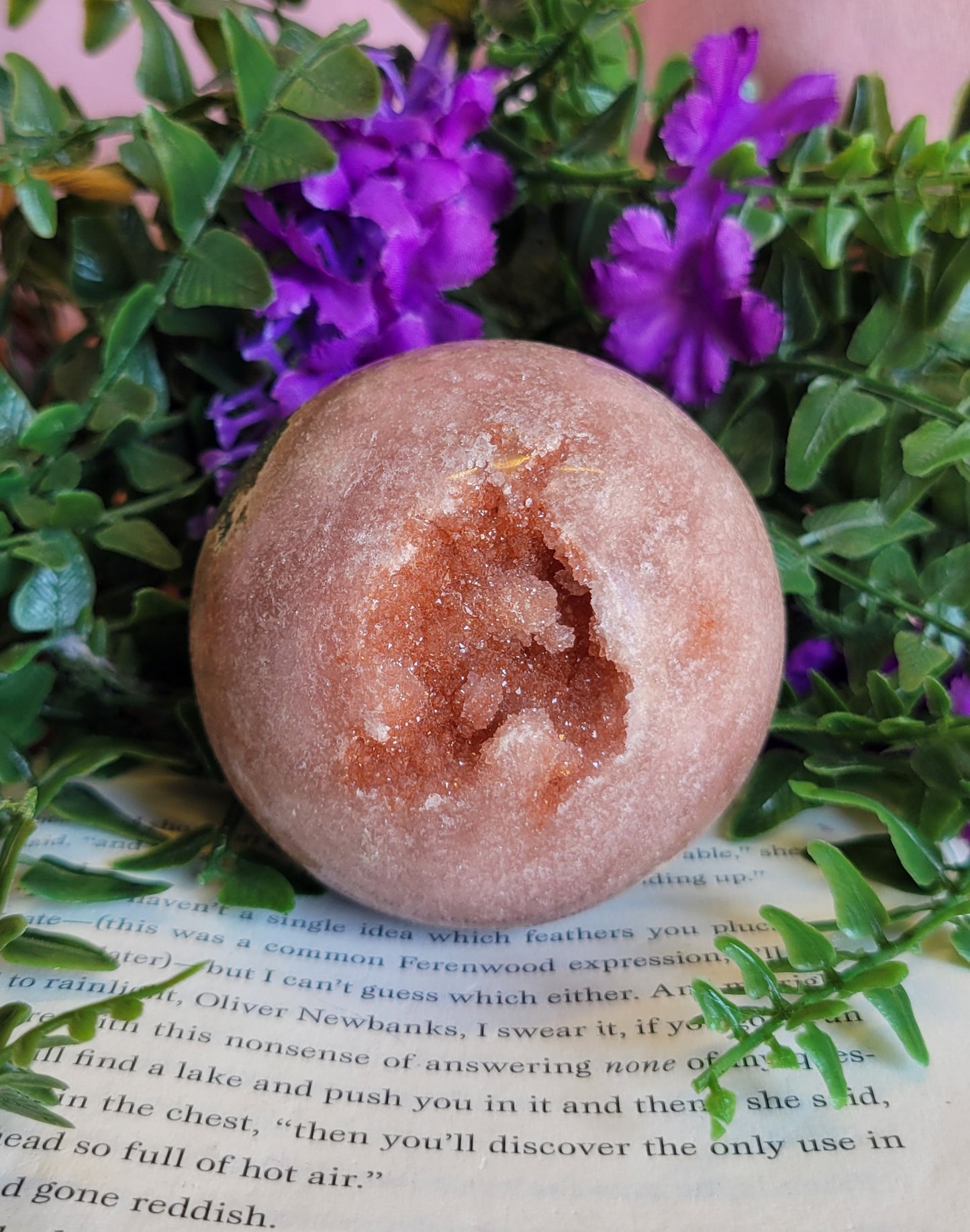Druzy Pink Amethyst sphere 71mm