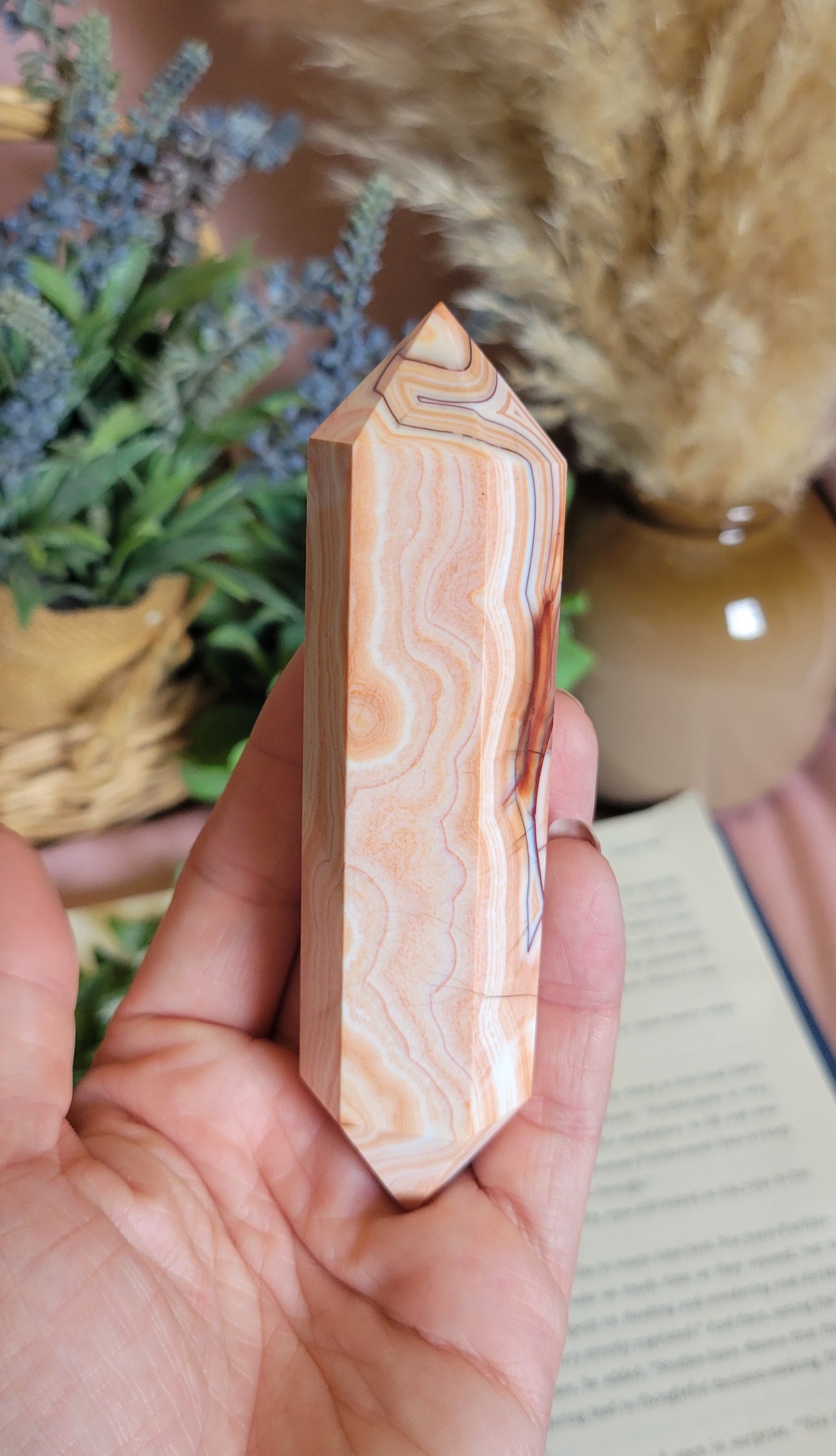 Peachy Obry Banded Carnelian DT