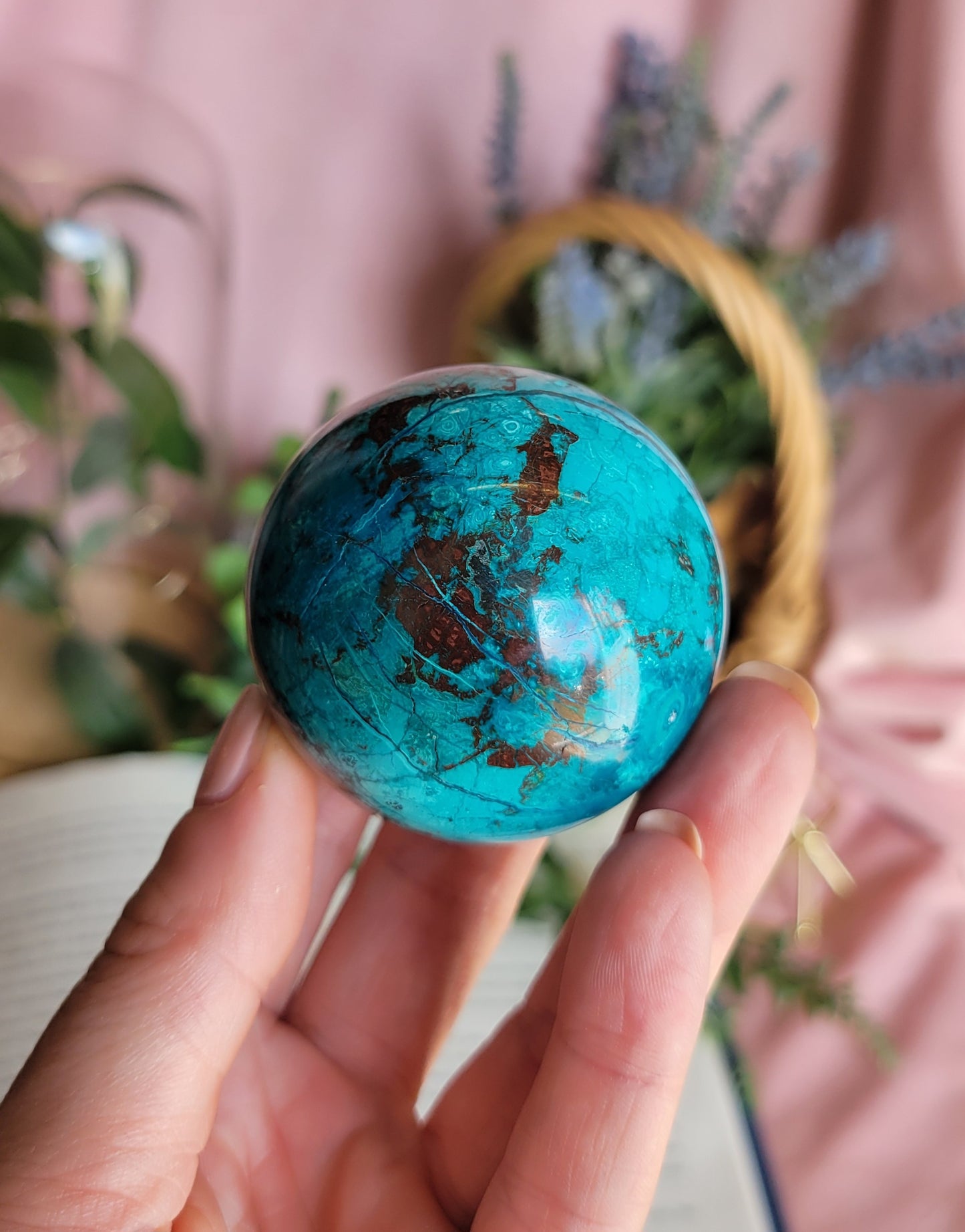49mm Shattuckite chrysocolla sphere