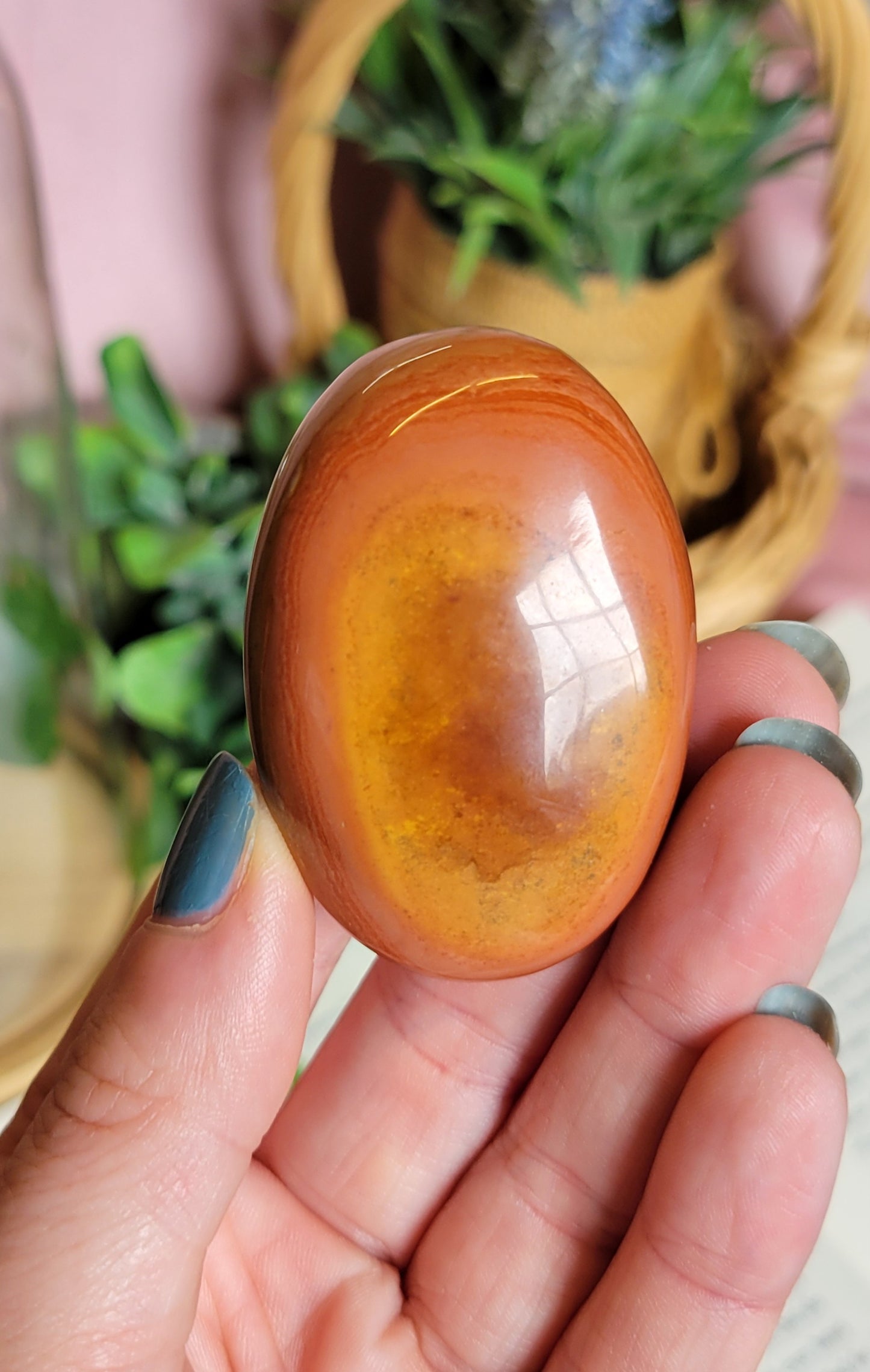 Stunning polychrome palm stone