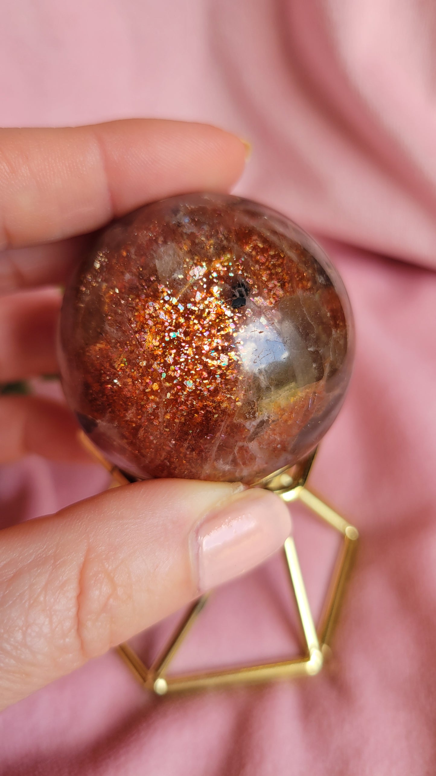 Confetti sunstone sphere 43mm