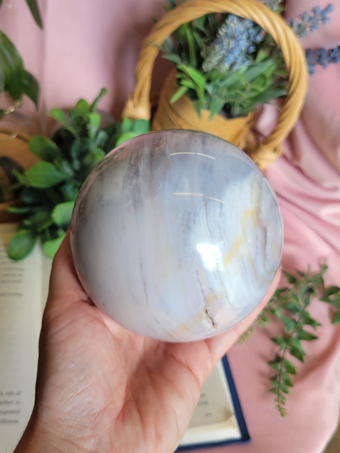 96mm Pastel Sea Jasper sphere