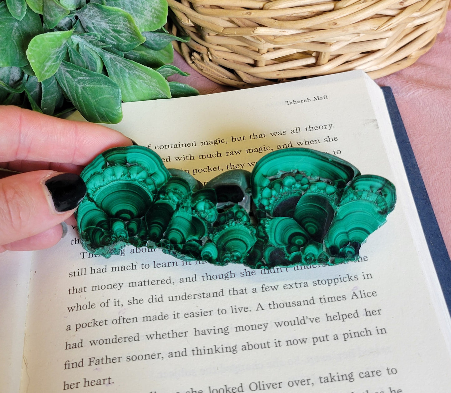 Malachite slab