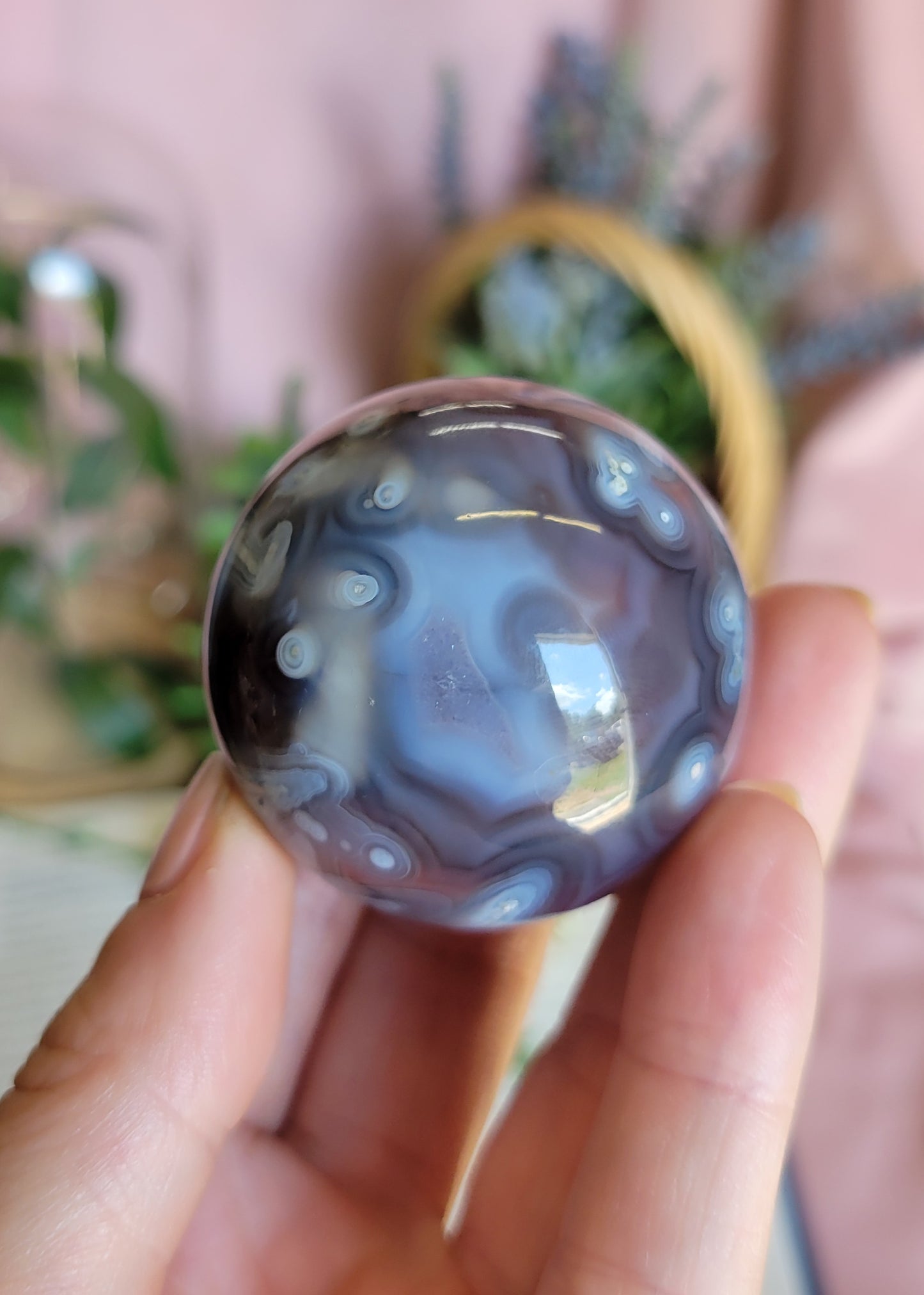HQ 44mm swazi agate sphere