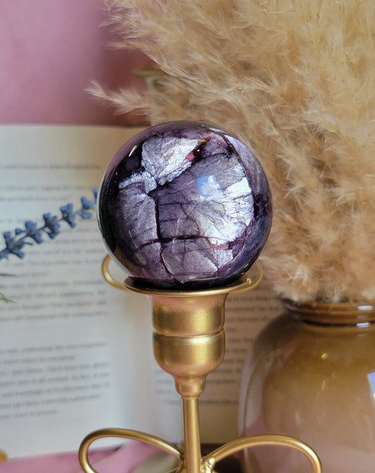 Gem lepidolite sphere 58mm