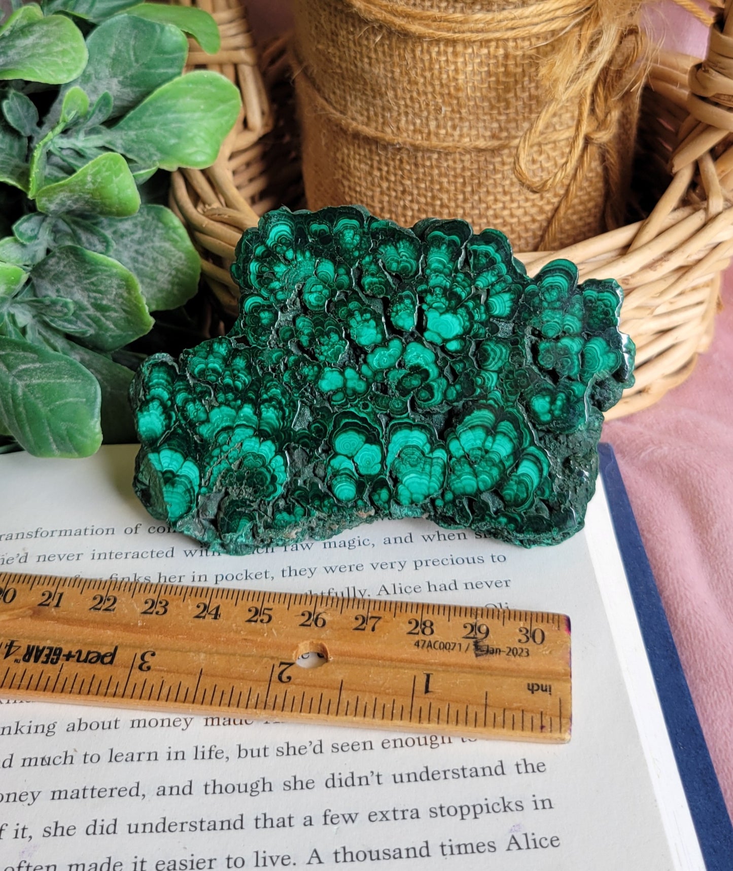 Malachite slab