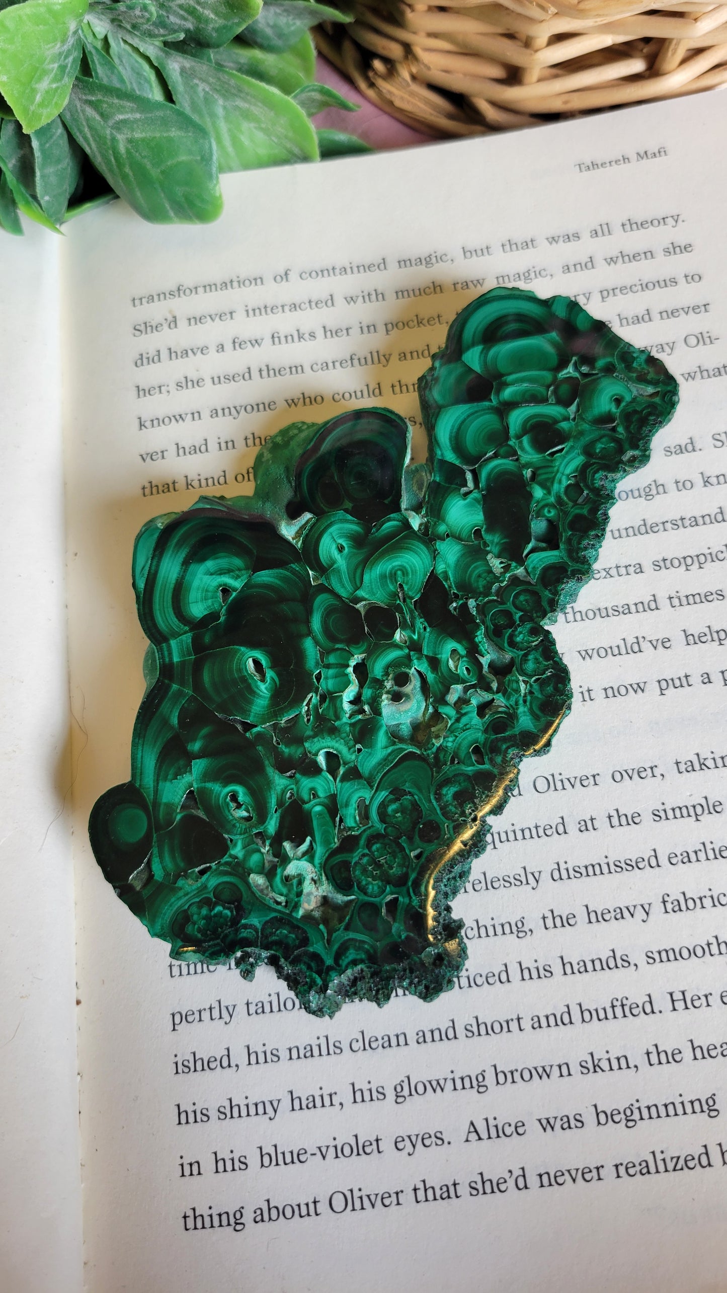 Malachite slab