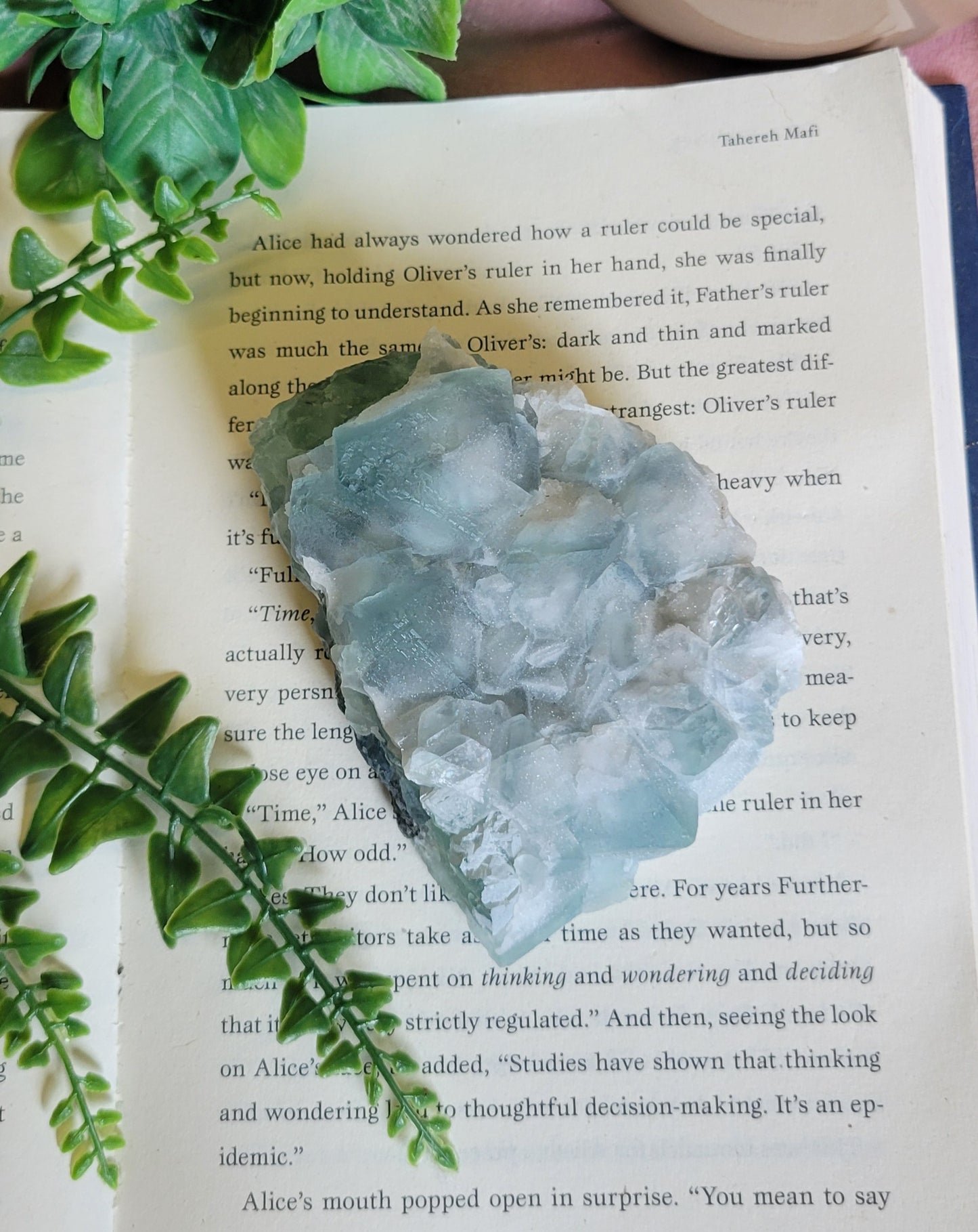Blue/green sugary fluorite specimen